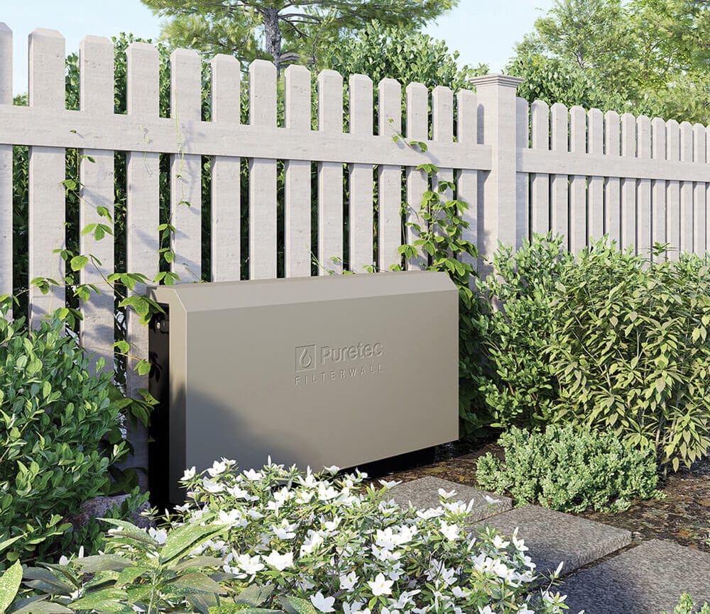 Filterwall-f4-sw installed garden-white
